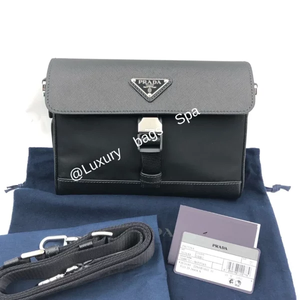 ร้านขายกระเป๋าแบรนด์เนมมือสอง กระเป๋าแบรนด์เนมมือสอง กระเป๋า Prada Re-Nylon Saffiano Black มือสอง