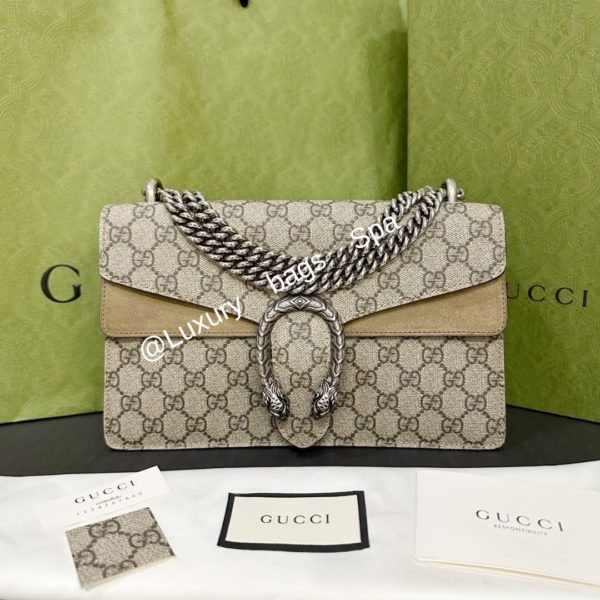 ร้านขายกระเป๋าแบรนด์เนมมือสอง กระเป๋าแบรนด์เนมมือสอง กระเป๋า GUCCI DIONYSUS MINI BROWN GG มือสอง