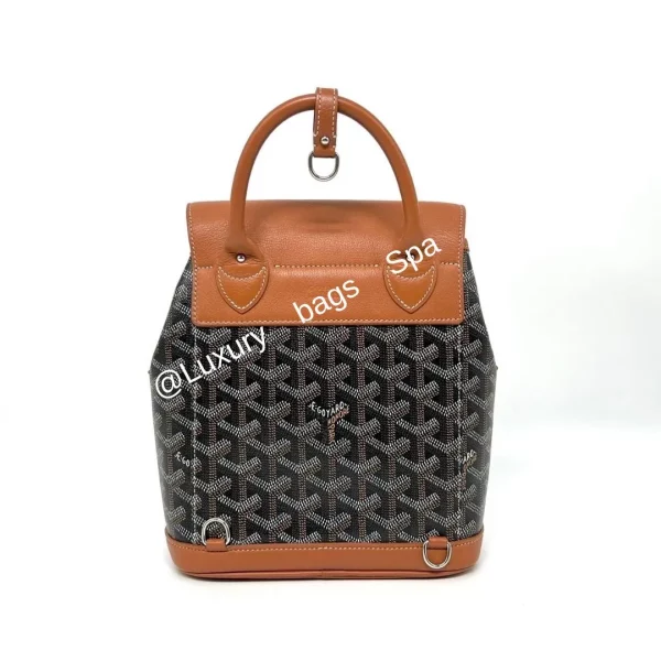 ร้านขายกระเป๋าแบรนด์เนมมือสอง กระเป๋าแบรนด์เนมมือสอง กระเป๋า Goyard Alpin backpack mini black/tan dc20 มือสอง