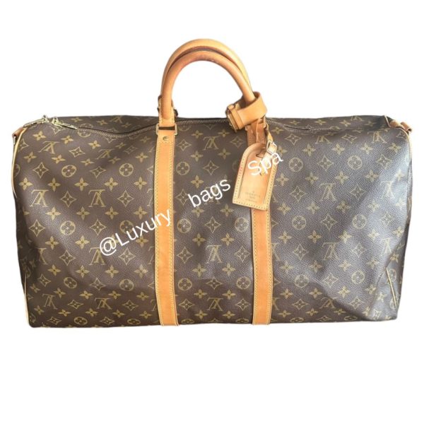 ร้านขายกระเป๋าแบรนด์เนมมือสอง กระเป๋าแบรนด์เนมมือสอง กระเป๋า Louis Vuitton Keepall Bandouliere 55 มือสอง