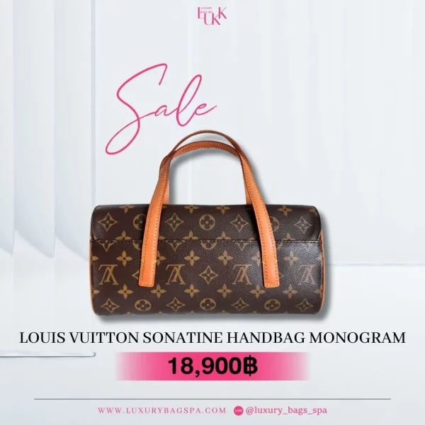 ร้านขายกระเป๋าแบรนด์เนมมือสอง กระเป๋าแบรนด์เนมมือสอง กระเป๋า Louis Vuitton Sonatine Handbag Monogram มือสอง