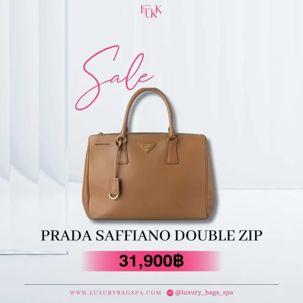 ร้านขายกระเป๋าแบรนด์เนมมือสอง กระเป๋าแบรนด์เนมมือสอง กระเป๋า Prada Saffiano Double Zip มือสอง